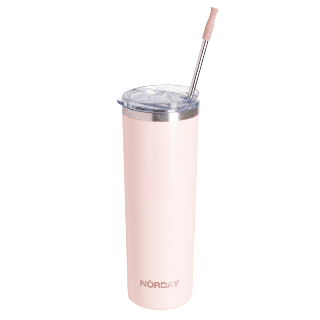 Skinny 22 oz Blush Glitter